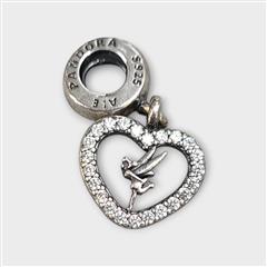 Disney Pandora Tinkerbell Charm Heart Dangle